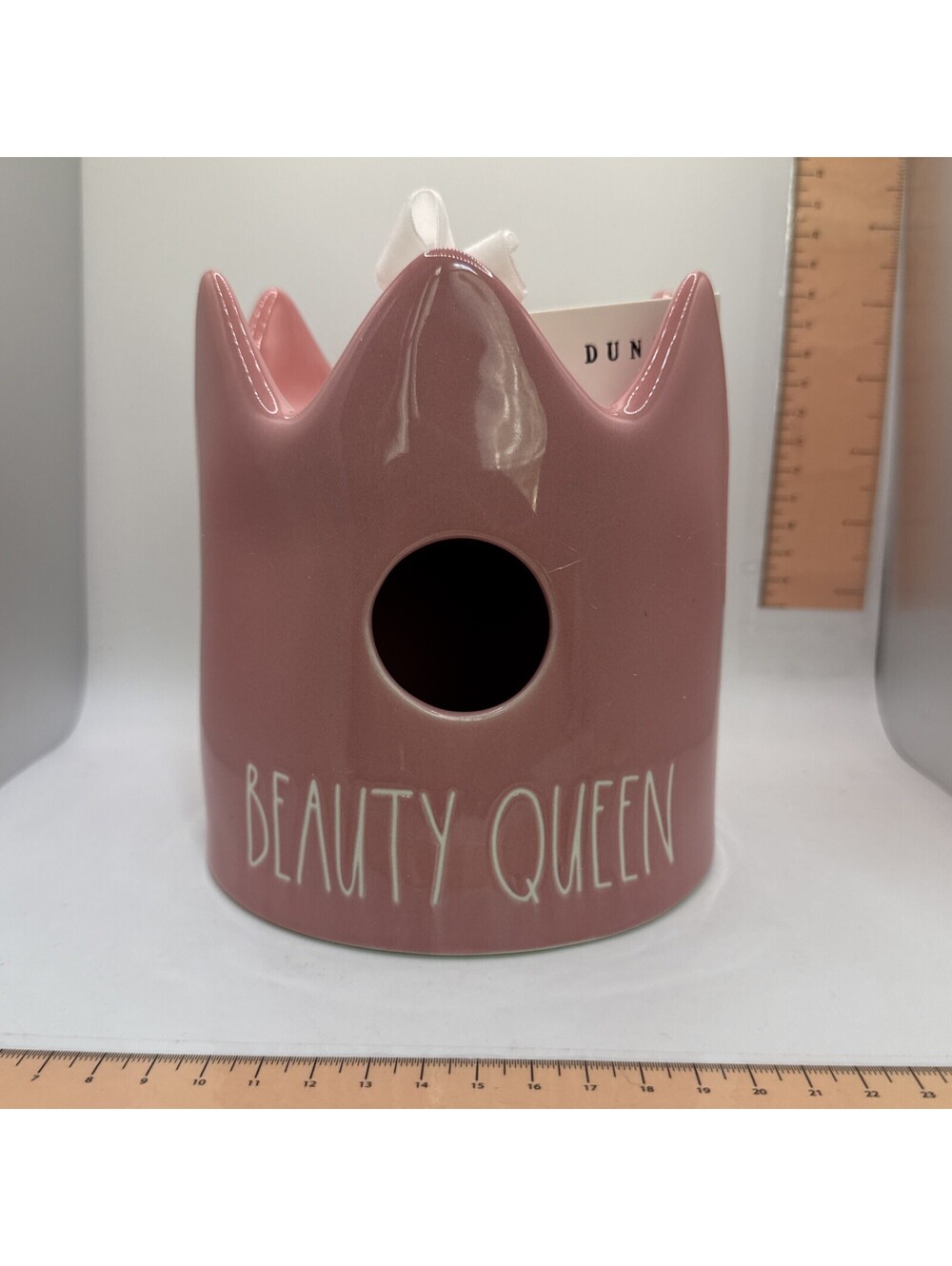 Rae Dunn “Beauty Queen” Crown shaped bird house NEW In Original Box By Magenta